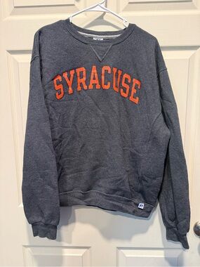 Russell Athletic Charcoal Crewneck with Orange Syracuse